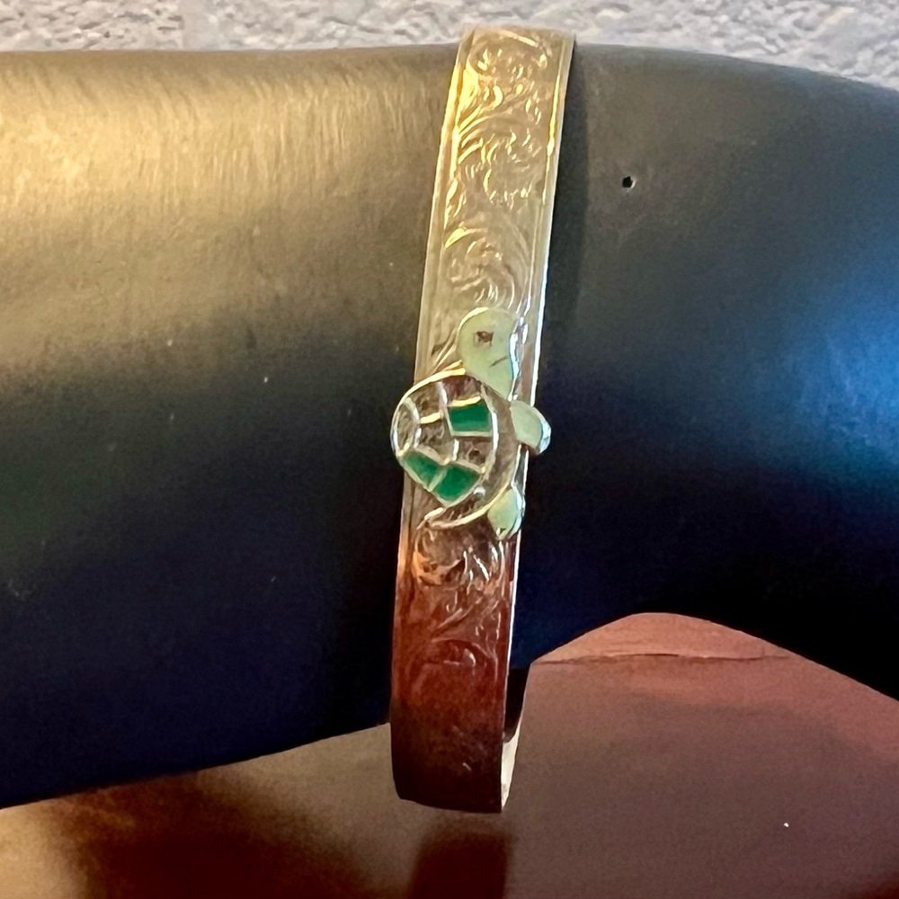 Vintage Turtle Brass Cuff Bracelet